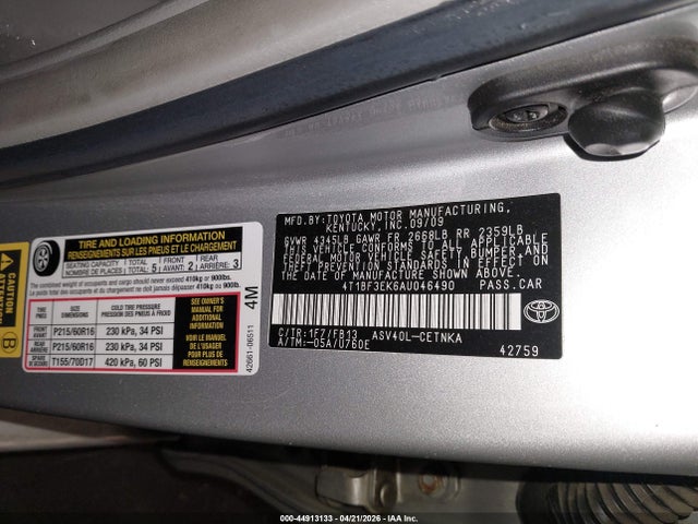 Продаж на аукціоні авто 2010 Toyota Camry Le, vin: 4T1BF3EK6AU046490, номер лоту: 44913133