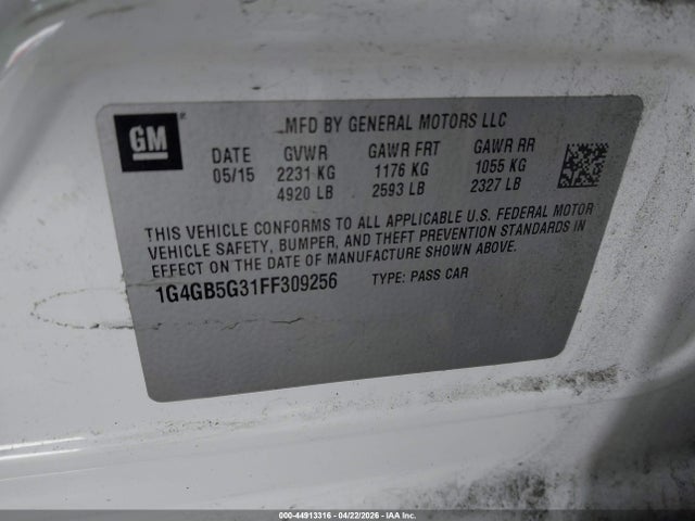 1G4GB5G31FF309256 Buick Lacrosse Leather