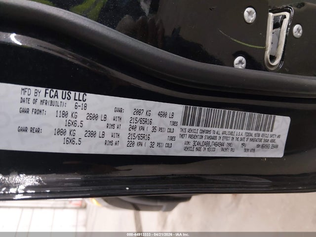 44913333 :رقم المزاد ، 3C4NJDAB8JT464944 vin ، 2018 Jeep Compass Sport 4x4 مزاد بيع