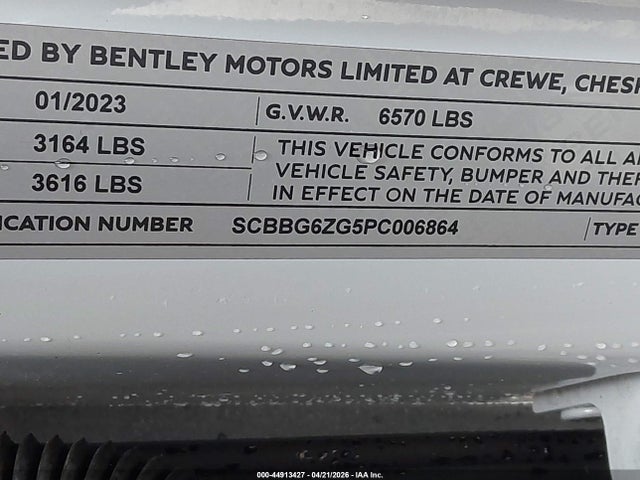 SCBBG6ZG5PC006864 Bentley Flying Spur Azure/mulliner V8/s