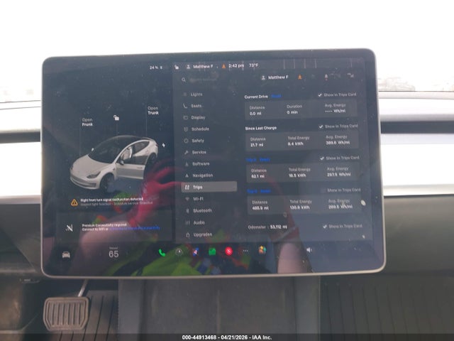 Tesla Model 3 Standard Range Plus Rear-wheel Drive 2021 5YJ3E1EAXMF989616 Image 7