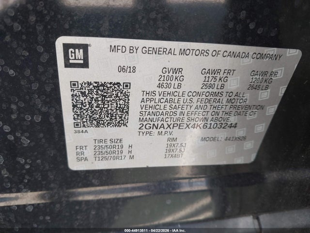 Chevrolet Equinox Premier 2019 2GNAXPEX4K6103244 Image 9
