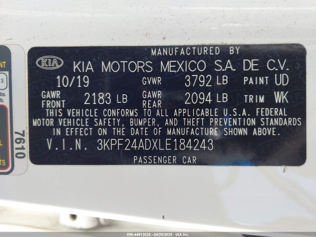 2020 KIA FORTE 3KPF24ADXLE184243 Photo 8