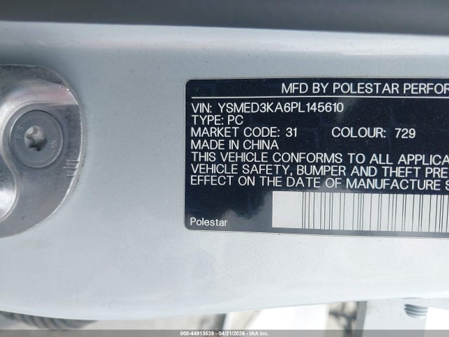Продаж на аукціоні авто 2023 Polestar 2 Long Range Dual Motor/long Range Dual Motor Plus, vin: YSMED3KA6PL145610, номер лоту: 44913539