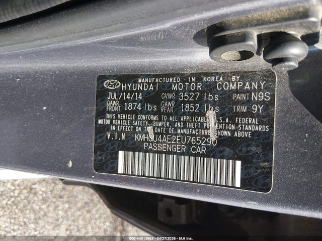 Продаж на аукціоні авто 2014 Hyundai Accent Gls, vin: KMHCU4AE2EU765290, номер лоту: 44913562