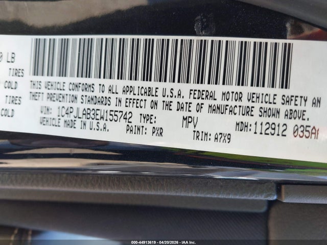 Продаж на аукціоні авто 2014 Jeep Cherokee Sport, vin: 1C4PJLAB3EW155742, номер лоту: 44913619