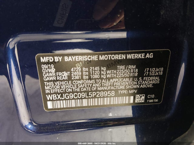 Продаж на аукціоні авто 2020 Bmw X1 Xdrive28i, vin: WBXJG9C09L5P28958, номер лоту: 44913685
