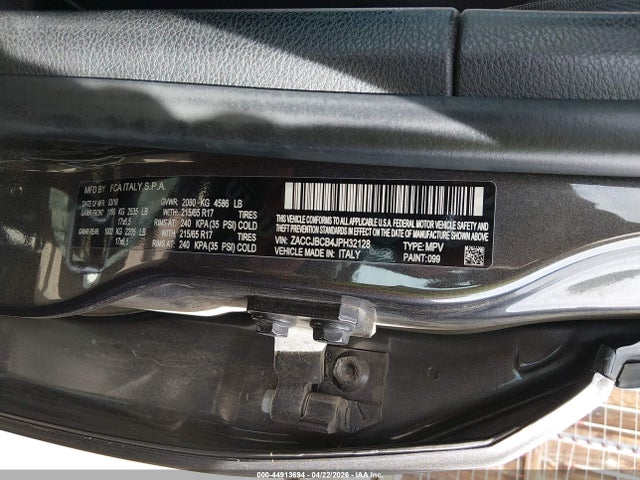 Продажа на аукционе авто 2018 Jeep Renegade Trailhawk 4x4, vin: ZACCJBCB4JPH32128, номер лота: 44913694