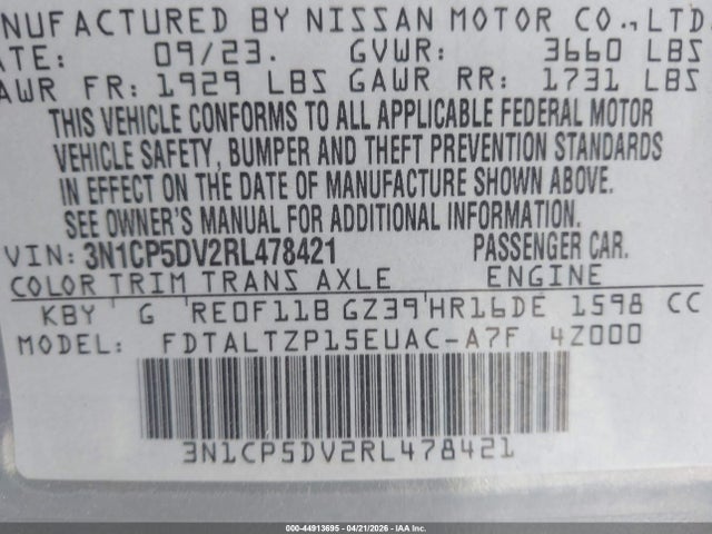 Nissan Kicks Sr Xtronic Cvt 2024 3N1CP5DV2RL478421 Image 9