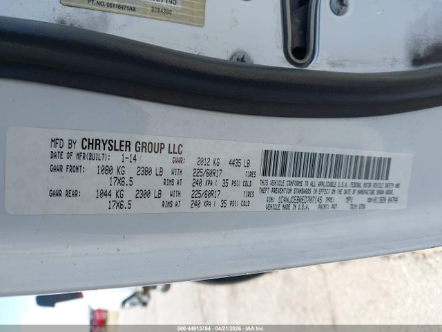2014 Jeep Compass Latitude მანქანა იყიდება აუქციონზე, vin: 1C4NJCEB0ED707145, აუქციონის ნომერი: 44913794