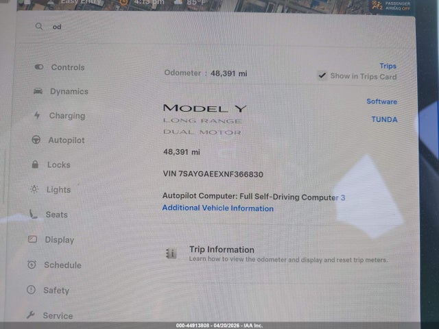 Tesla Model Y Long Range Dual Motor All-wheel Drive 2022 7SAYGAEEXNF366830 Image 7
