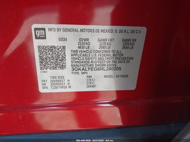 Продажа на аукционе авто 2024 Gmc Terrain Awd At4, vin: 3GKALYEG6RL280205, номер лота: 44913826