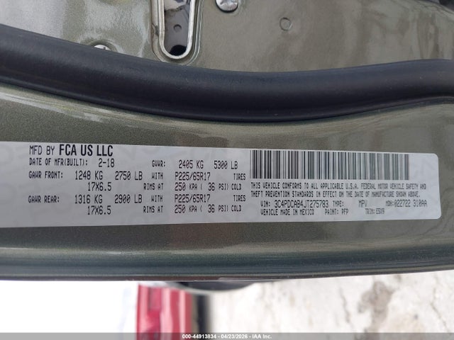 3C4PDCAB4JT275783 Dodge JOURNEY SE