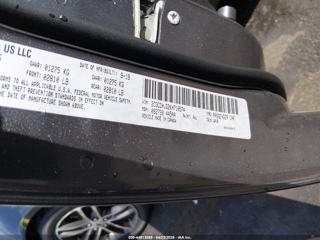 2019 Dodge Charger Sxt Awd მანქანა იყიდება აუქციონზე, vin: 2C3CDXJG2KH710574, აუქციონის ნომერი: 44913889