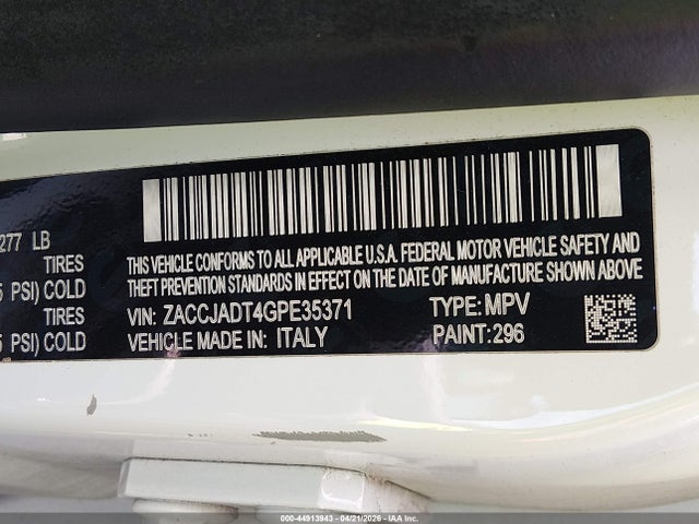 ZACCJADT4GPE35371 Jeep Renegade Limited