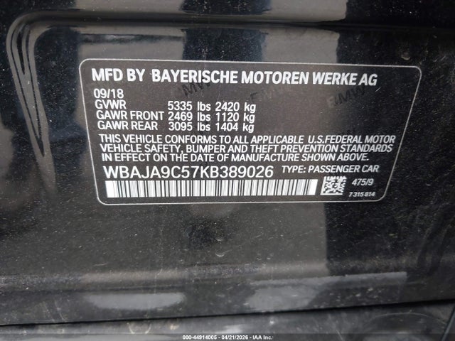 WBAJA9C57KB389026 BMW 530e Iperformance