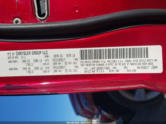 Продажа на аукционе авто 2011 Jeep Patriot Sport, vin: 1J4NF1GB2BD174661, номер лота: 44914020