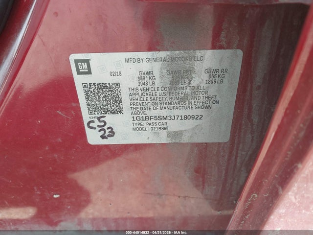 Chevrolet Cruze Premier Auto 2018 1G1BF5SM3J7180922 Image 9