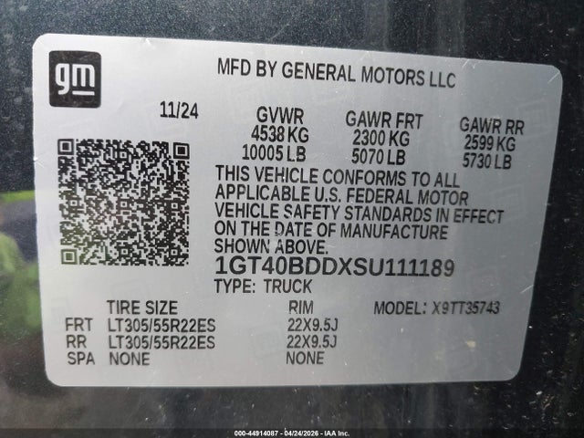 GMC Hummer Ev Pickup E4wd 2x 2025 1GT40BDDXSU111189 Image 8