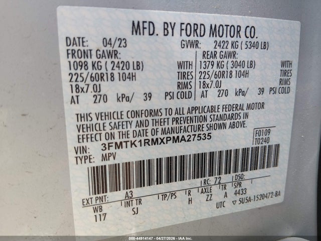 Ford Mustang Mach-e Select 2023 3FMTK1RMXPMA27535 Image 9