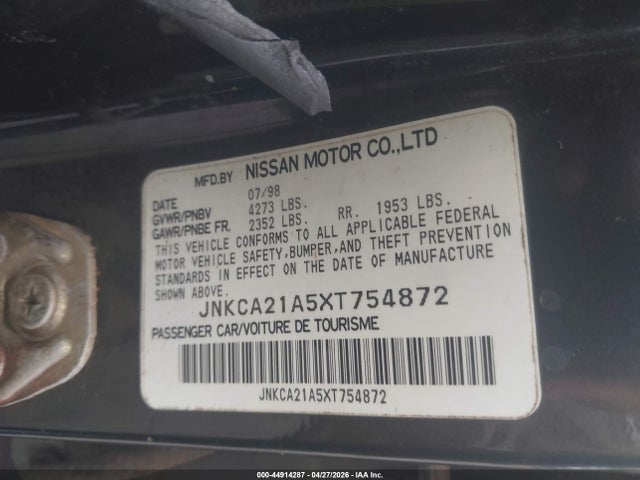 Aukcja sprzedaży 1999 Infiniti I30 Limited/standard/touring, vin: JNKCA21A5XT754872, numer aukcji: 44914287