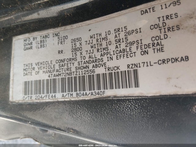 44914295 :رقم المزاد ، 4TAWM72N8TZ112556 vin ، 1996 Toyota Tacoma Xtracab مزاد بيع