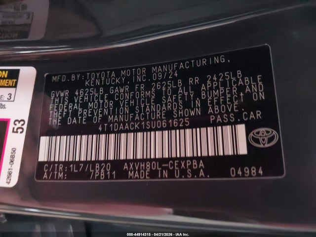 Toyota CAMRY XSE 2025 4T1DAACK1SU061625 Image 9