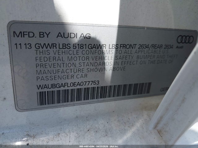 Aukcja sprzedaży 2014 Audi S4 3.0t Premium Plus, vin: WAUBGAFL0EA077753, numer aukcji: 44914394