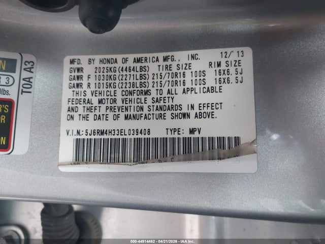 Honda CR-V LX 2014 5J6RM4H33EL039408 Image 9