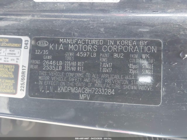 KIA Sportage Lx 2017 KNDPM3AC8H7233284 Image 9