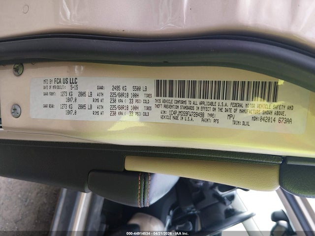 1C4PJMDS9FW728498 Jeep Cherokee Limited