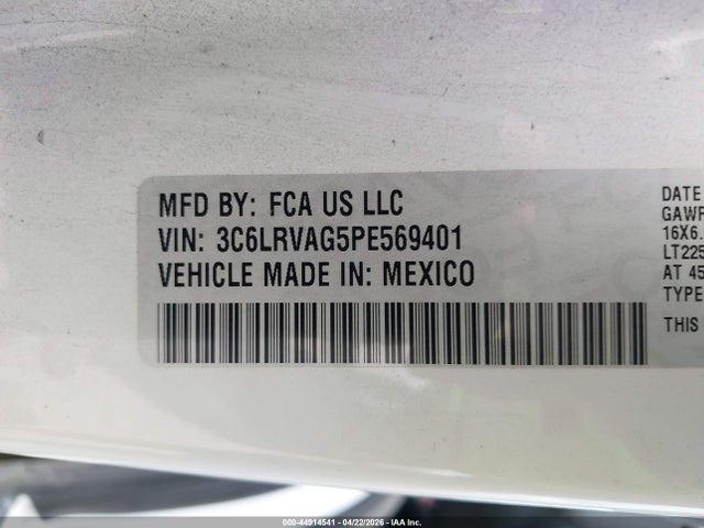 Aukcja sprzedaży 2023 Ram Promaster 1500 Low Roof 136 Wb, vin: 3C6LRVAG5PE569401, numer aukcji: 44914541