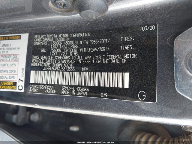 JTEBU5JR7L5813555 Toyota 4runner Trd Off Road