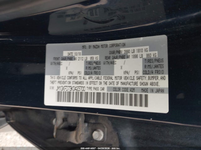 44914557 :رقم المزاد ، JM1DKFD73K0423700 vin ، 2019 Mazda Cx-3 Grand Touring مزاد بيع