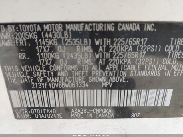 2011 TOYOTA RAV4 2T3YF4DV6BW061334 Photo 8