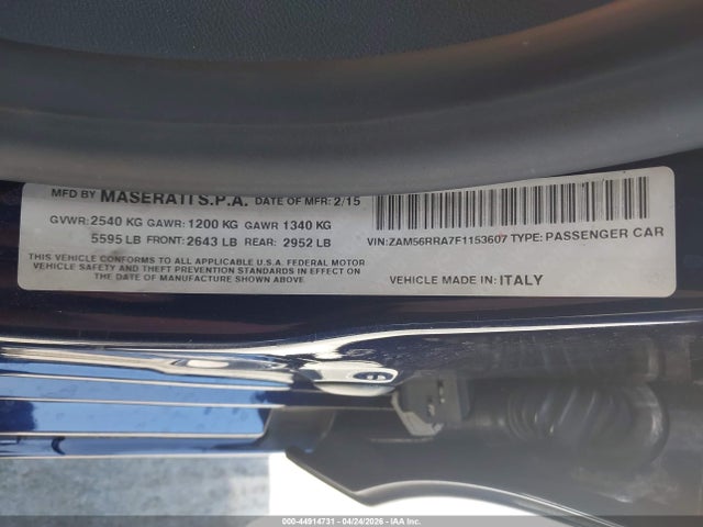 ZAM56RRA7F1153607 Maserati Quattroporte S Q4