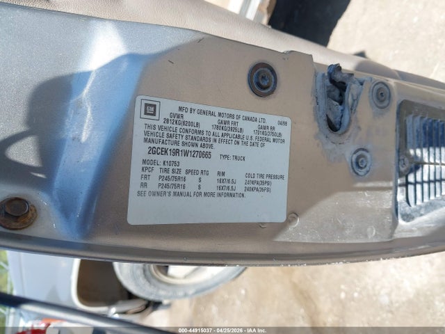 44915037 :رقم المزاد ، 2GCEK19R1W1270665 vin ، 1998 Chevrolet K1500 Fleetside مزاد بيع