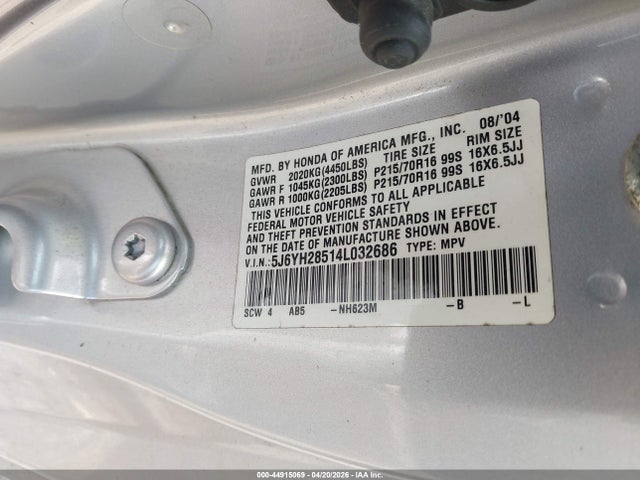 Продаж на аукціоні авто 2004 Honda Element Ex, vin: 5J6YH28514L032686, номер лоту: 44915069