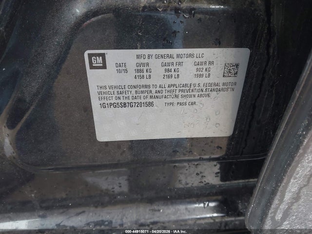 Продаж на аукціоні авто 2016 Chevrolet Cruze Limited Ltz Auto, vin: 1G1PG5SB7G7201586, номер лоту: 44915071
