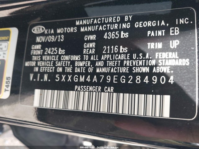 Продаж на аукціоні авто 2014 Kia Optima Lx, vin: 5XXGM4A79EG284904, номер лоту: 44915282