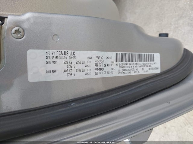 44915333 :رقم المزاد ، 2C4RDGCG9GR170774 vin ، 2016 Dodge Grand Caravan Sxt مزاد بيع