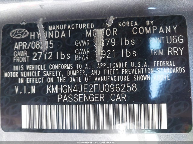KMHGN4JE2FU096258 Hyundai Genesis 3.8