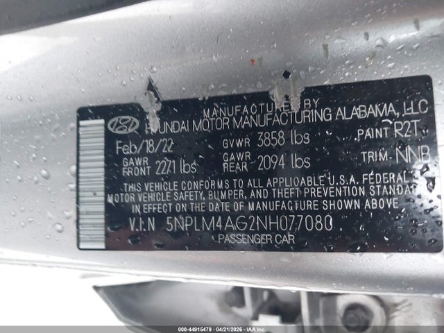 Hyundai ELANTRA SEL 2022 5NPLM4AG2NH077080 Image 9