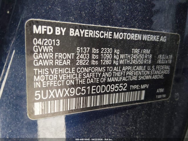 44915548 :رقم المزاد ، 5UXWX9C51E0D09552 vin ، 2014 Bmw X3 Xdrive28i مزاد بيع