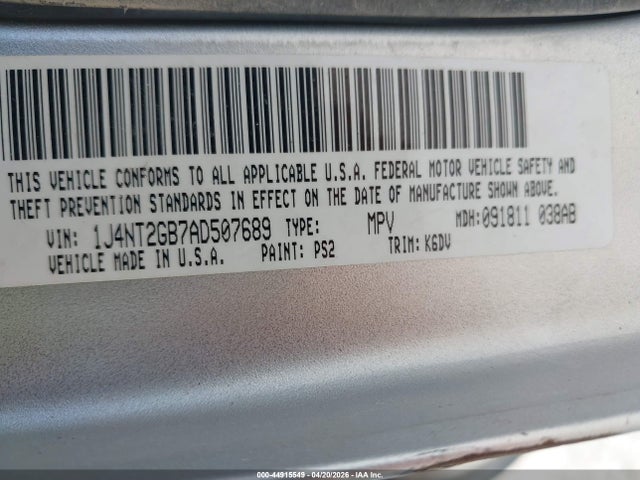 Продаж на аукціоні авто 2010 Jeep Patriot Sport, vin: 1J4NT2GB7AD507689, номер лоту: 44915549