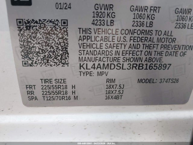 Продаж на аукціоні авто 2024 Buick Encore Gx Sport Touring Fwd, vin: KL4AMDSL3RB165897, номер лоту: 44915561