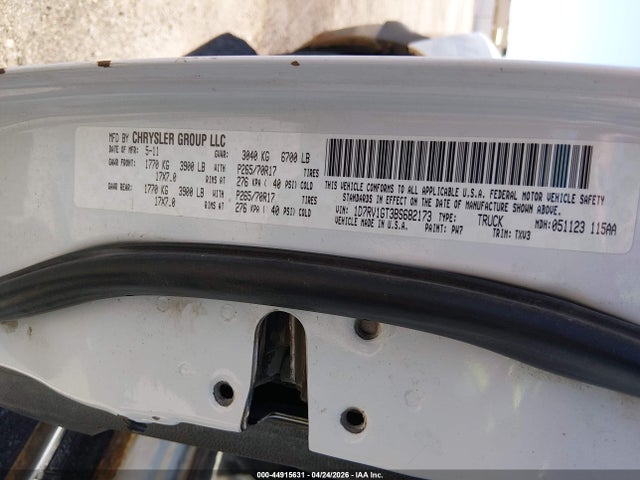 Продаж на аукціоні авто 2011 Ram Ram 1500 St, vin: 1D7RV1GT3BS682173, номер лоту: 44915631