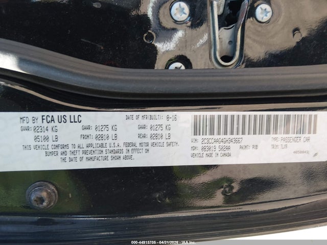 Aukcja sprzedaży 2016 Chrysler 300 Limited, vin: 2C3CCAAG4GH343667, numer aukcji: 44915705