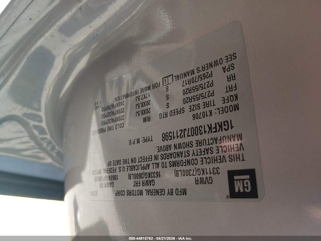 2007 Gmc Yukon Slt მანქანა იყიდება აუქციონზე, vin: 1GKFK13007J211598, აუქციონის ნომერი: 44915762