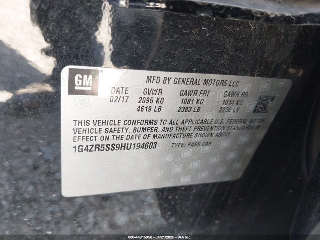 Aukcja sprzedaży 2017 Buick Lacrosse Premium, vin: 1G4ZR5SS9HU194603, numer aukcji: 44915950